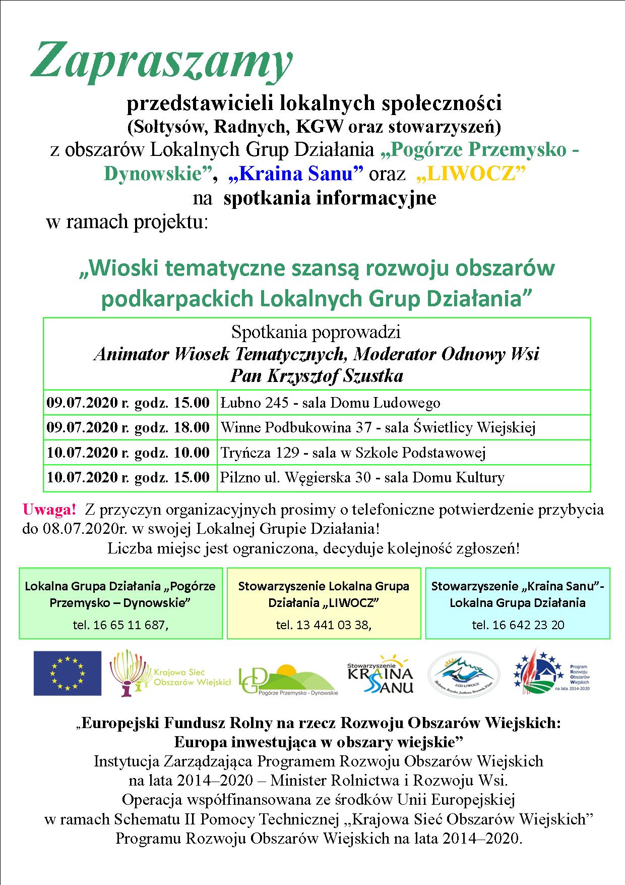 plakat na spotkania informacyjne